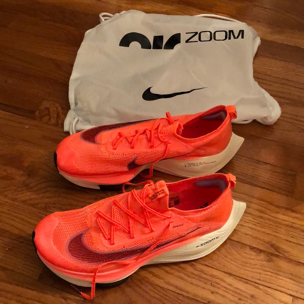 Nike Air Zoom Alphafly Next% 'Bright Orange' Running Shoes Size 13 Used